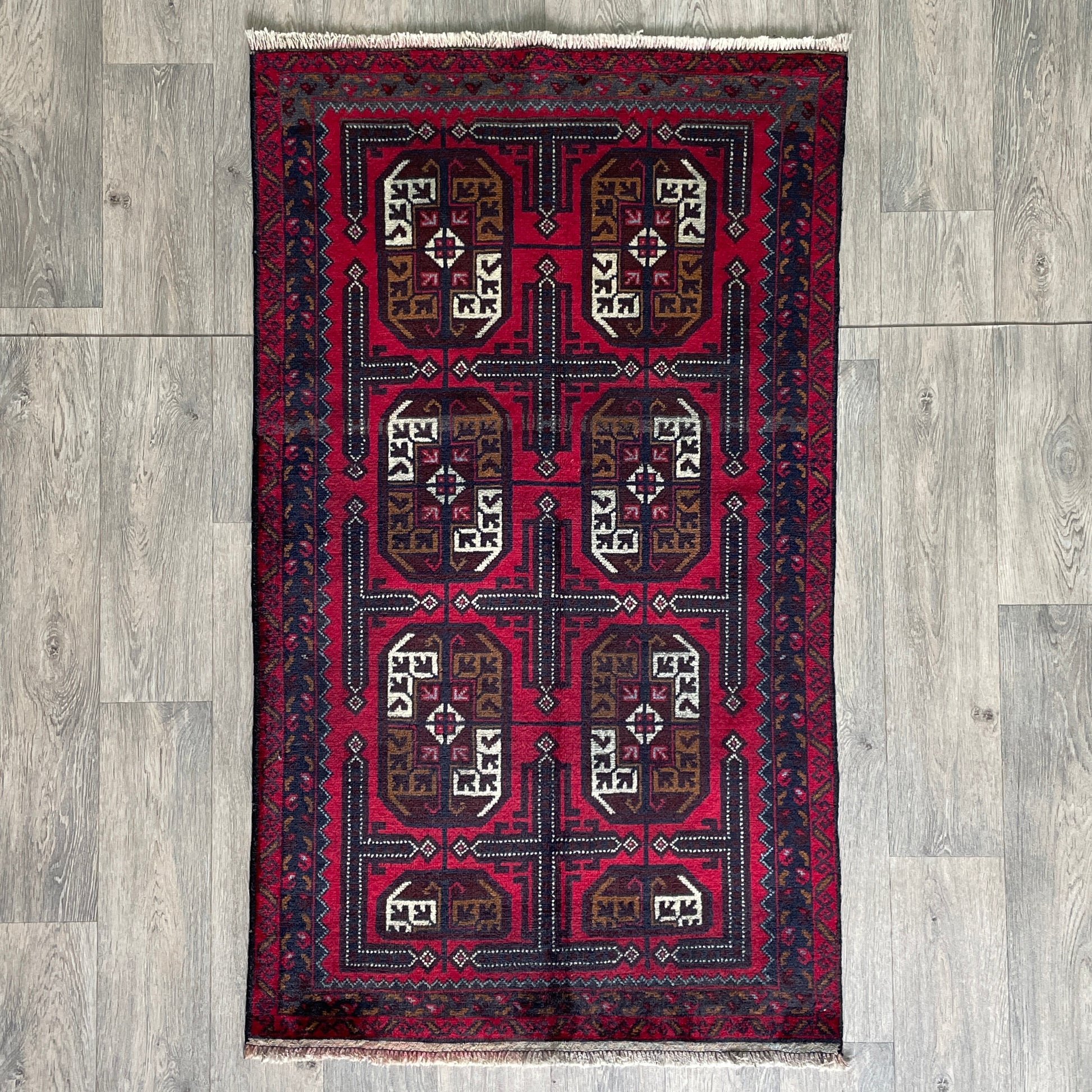 153 x 86 cm | Afghan Herati Baluch Rug (Old 1980)