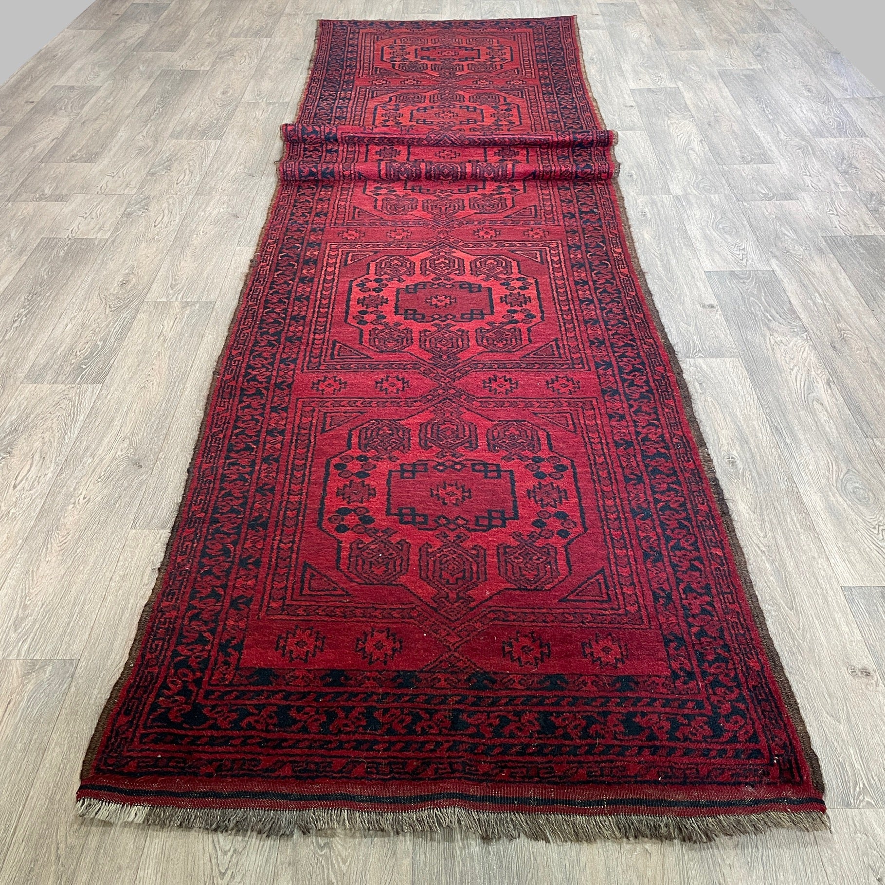 414 x 97 cm | Afghan Ersari Runner (Old 1970)