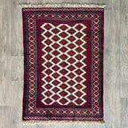 Old Afghan Herati Baluch Rug c. 1980