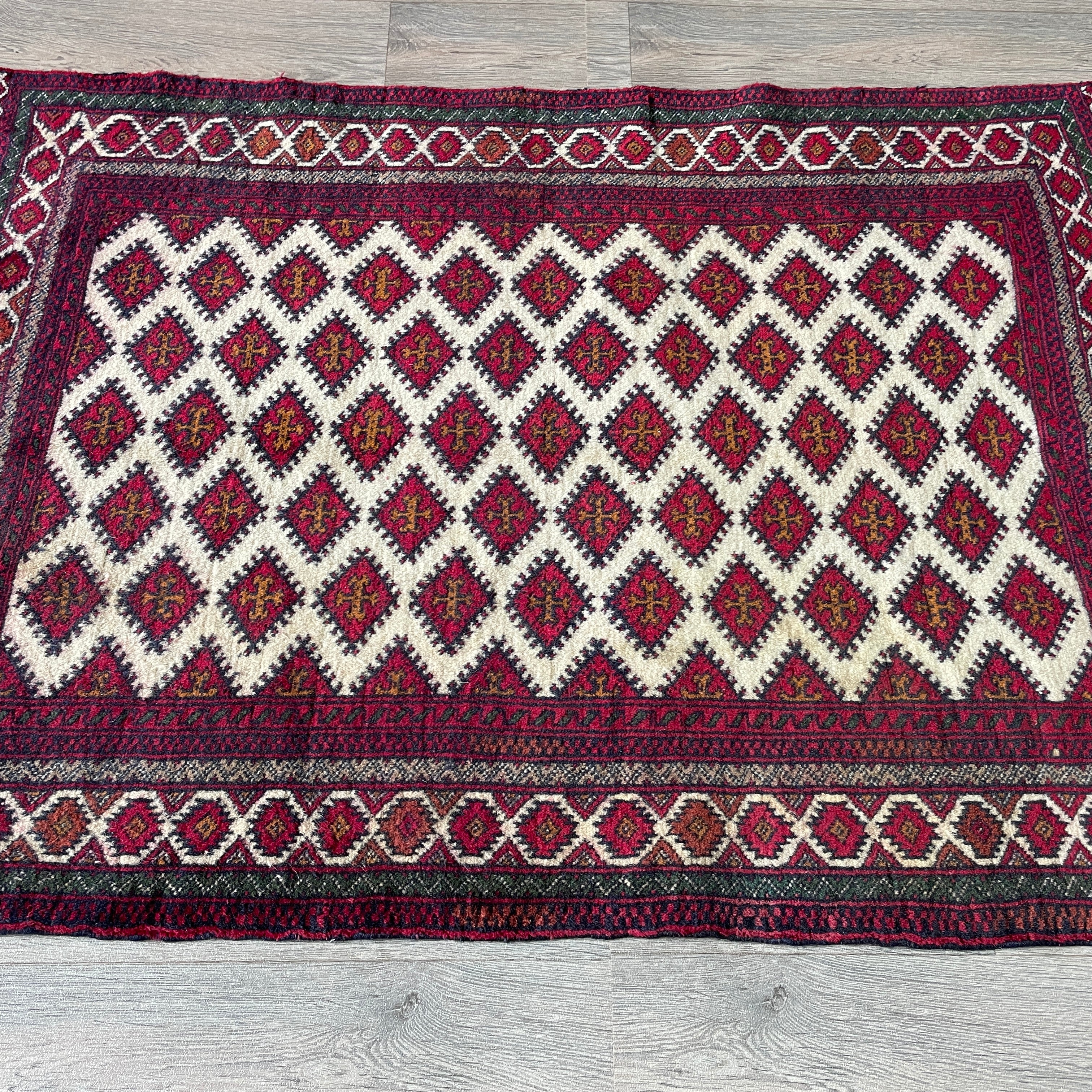 Old Afghan Herati Baluch Rug c. 1980