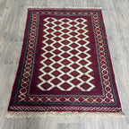 Old Afghan Herati Baluch Rug c. 1980