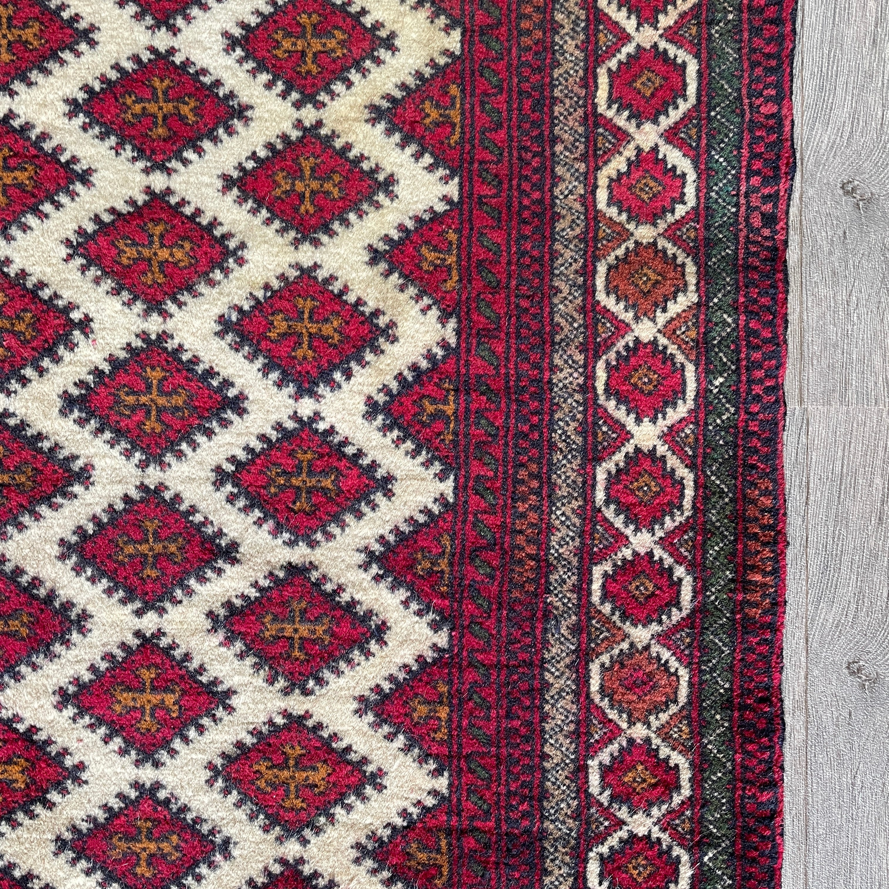 Old Afghan Herati Baluch Rug c. 1980