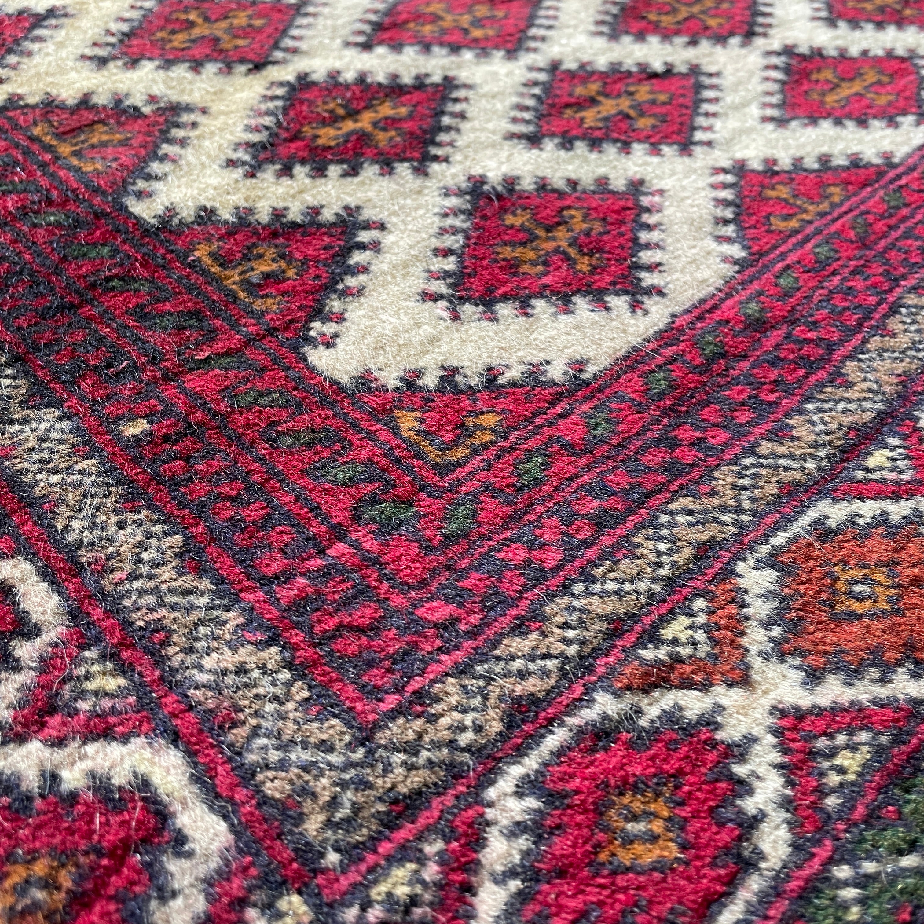 Old Afghan Herati Baluch Rug c. 1980