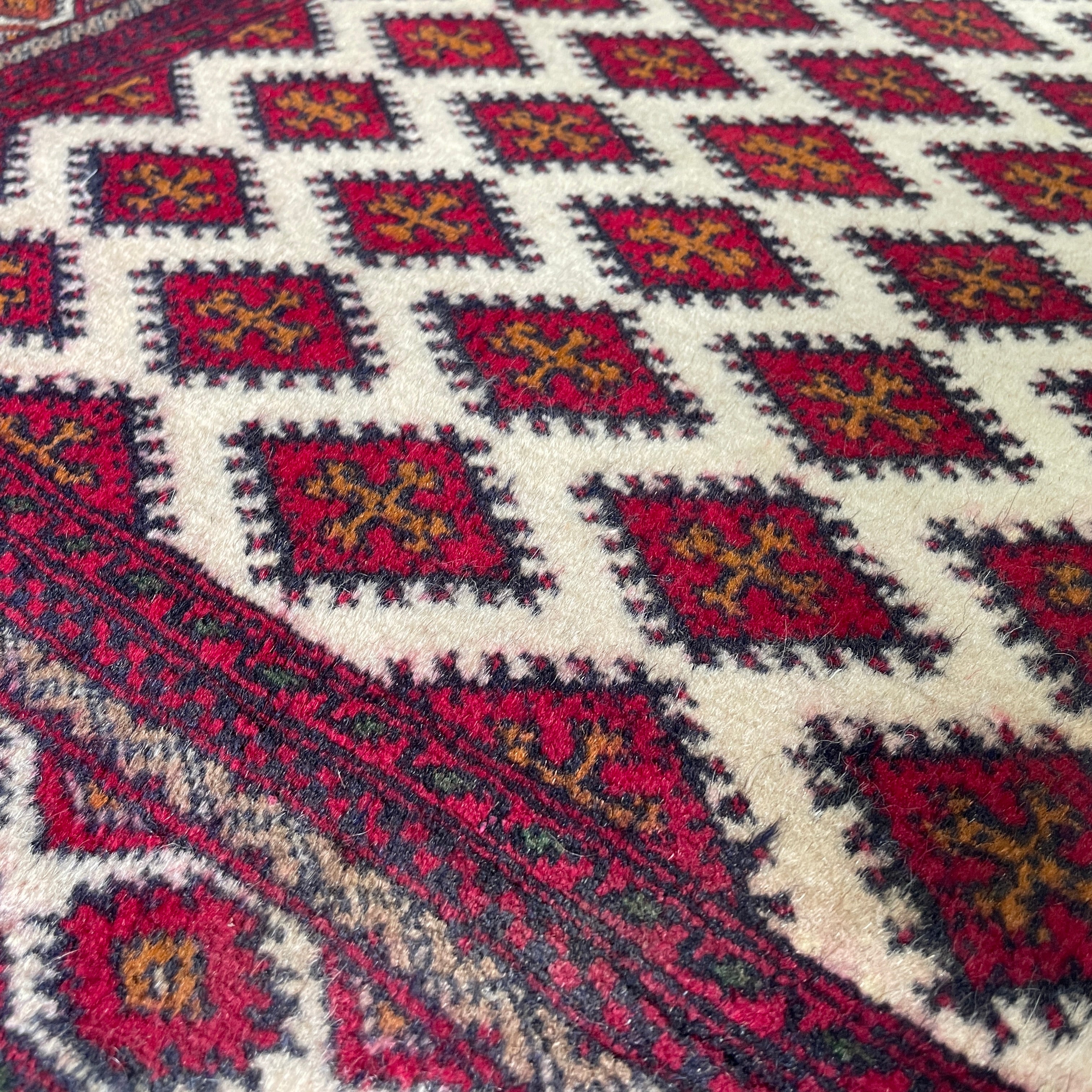 Old Afghan Herati Baluch Rug c. 1980