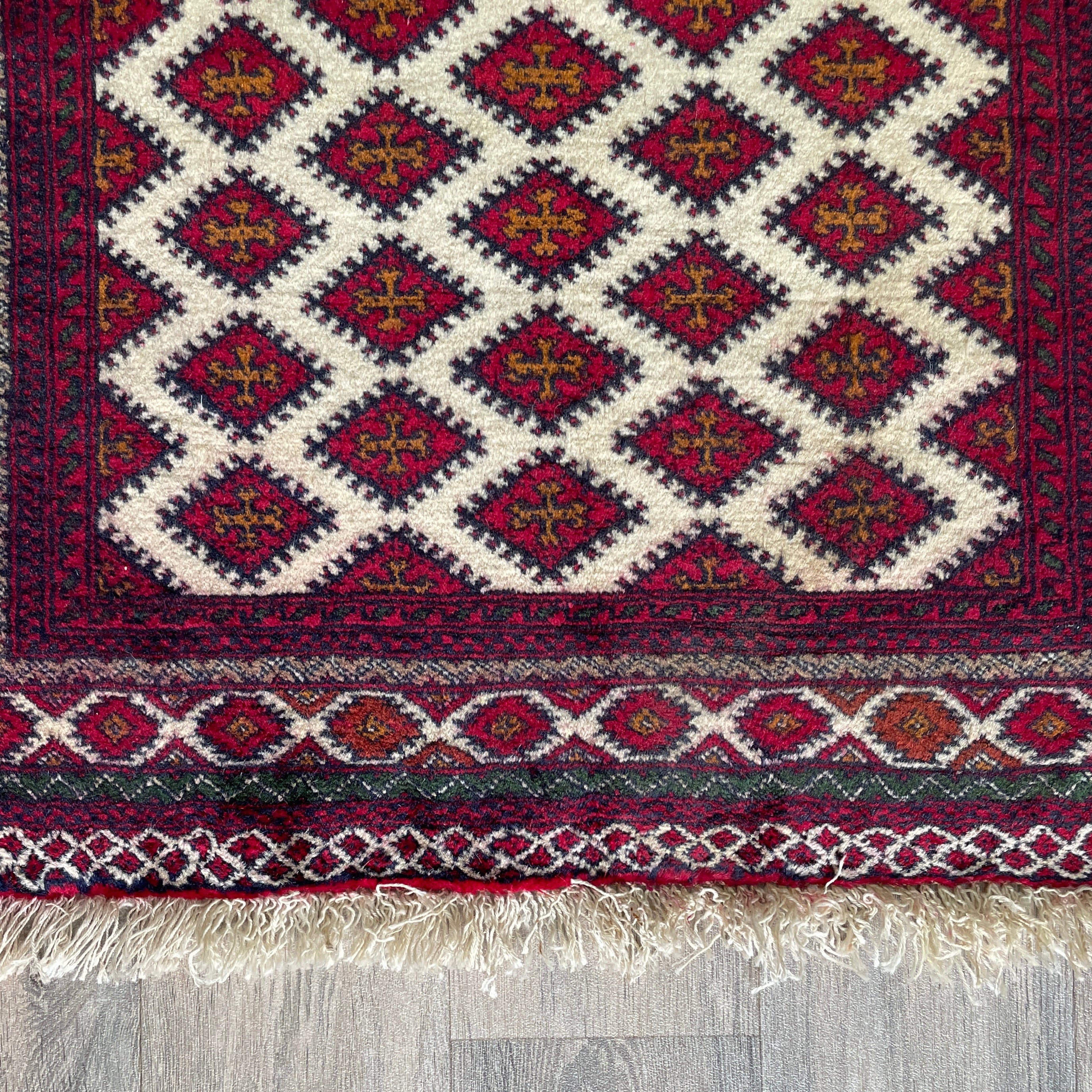 Old Afghan Herati Baluch Rug c. 1980