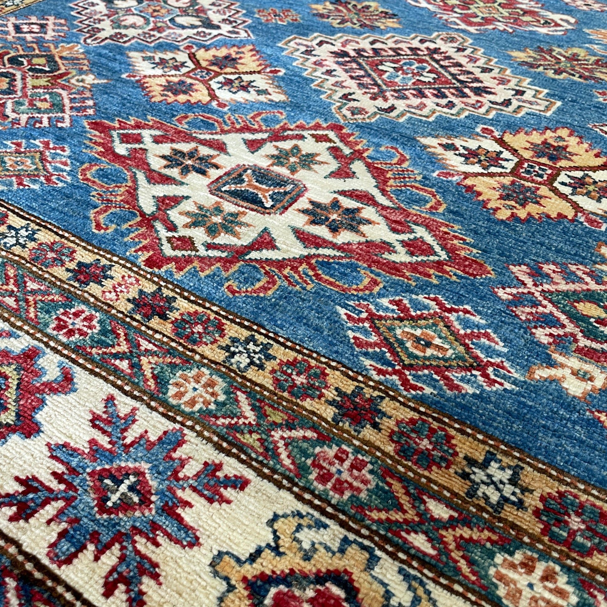 246 x 177 cm | Afghan Super Kazak Rug