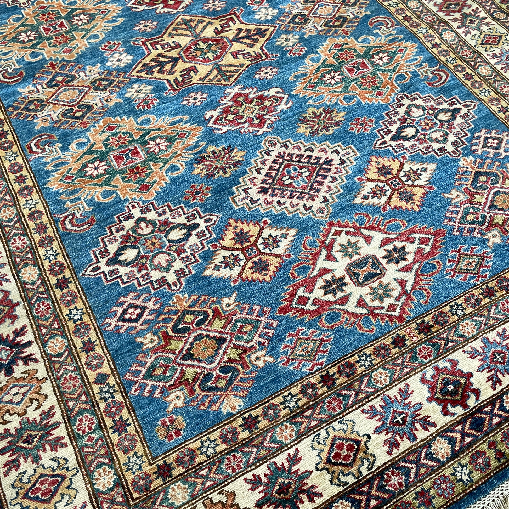246 x 177 cm | Afghan Super Kazak Rug