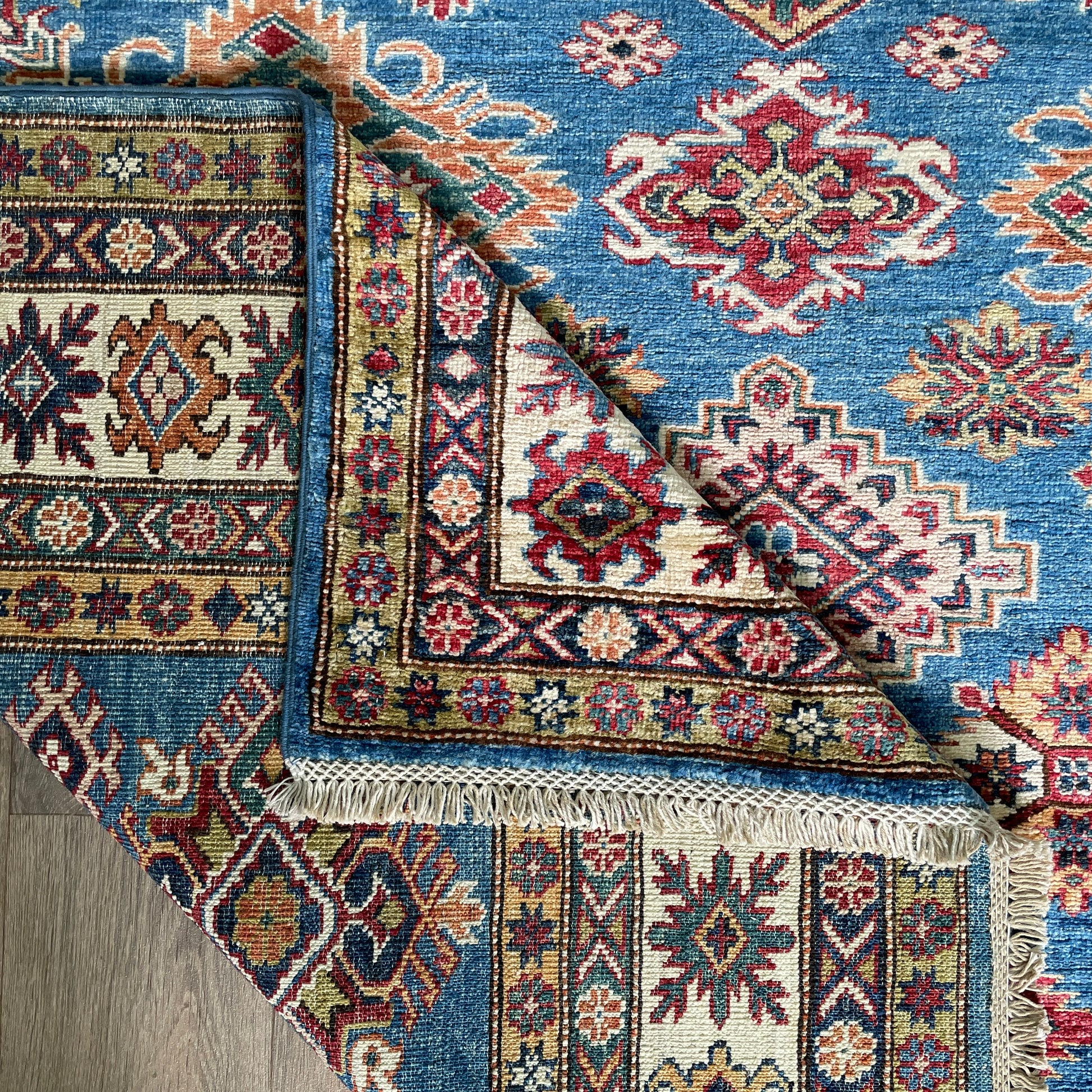 246 x 177 cm | Afghan Super Kazak Rug