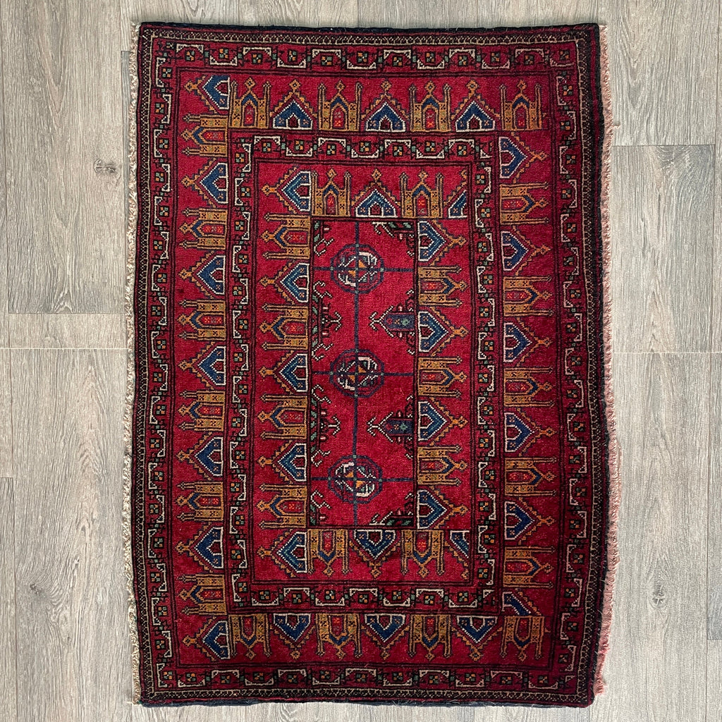 Vintage Afghan Baluch Rug c. 1980