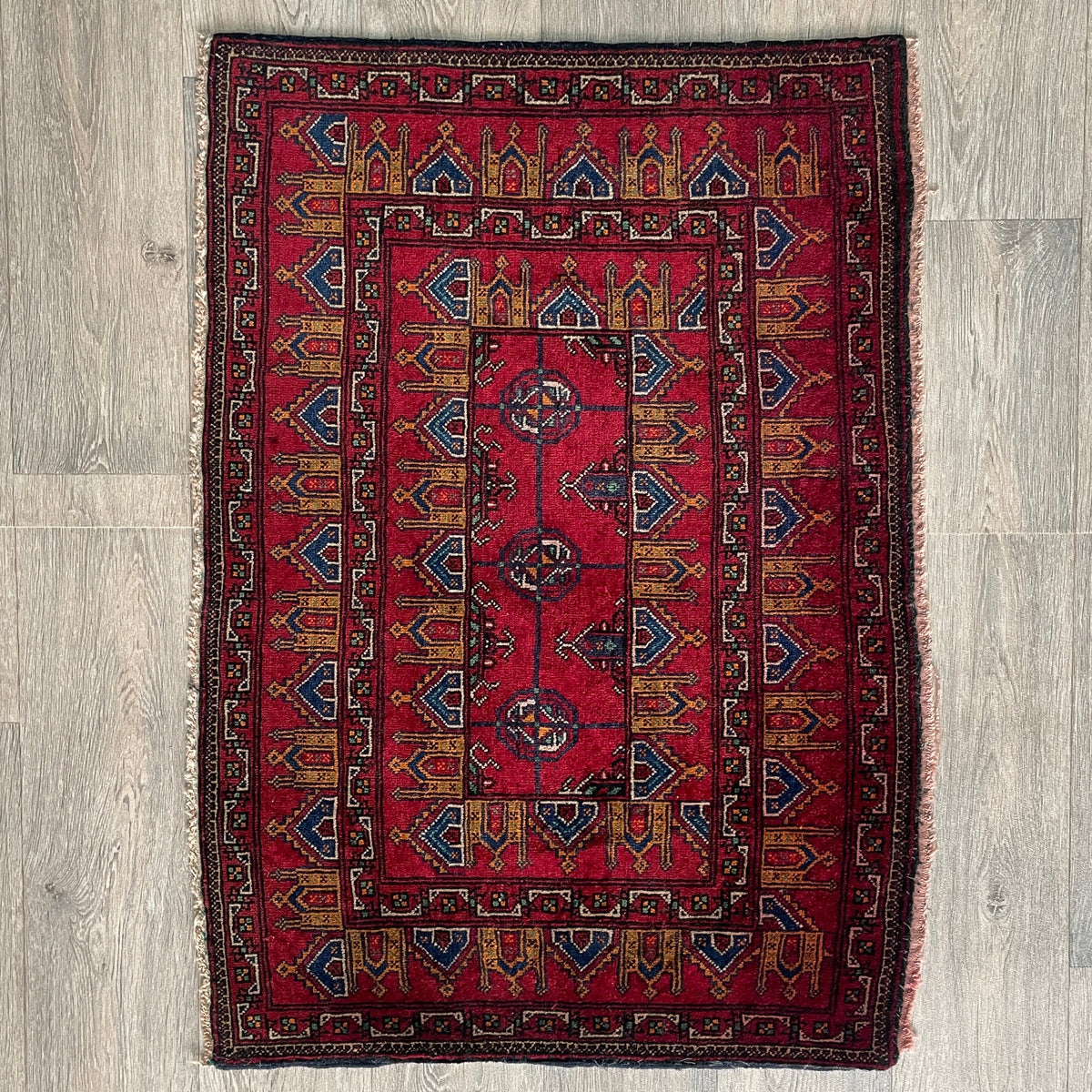 Vintage Afghan Baluch Rug c. 1980