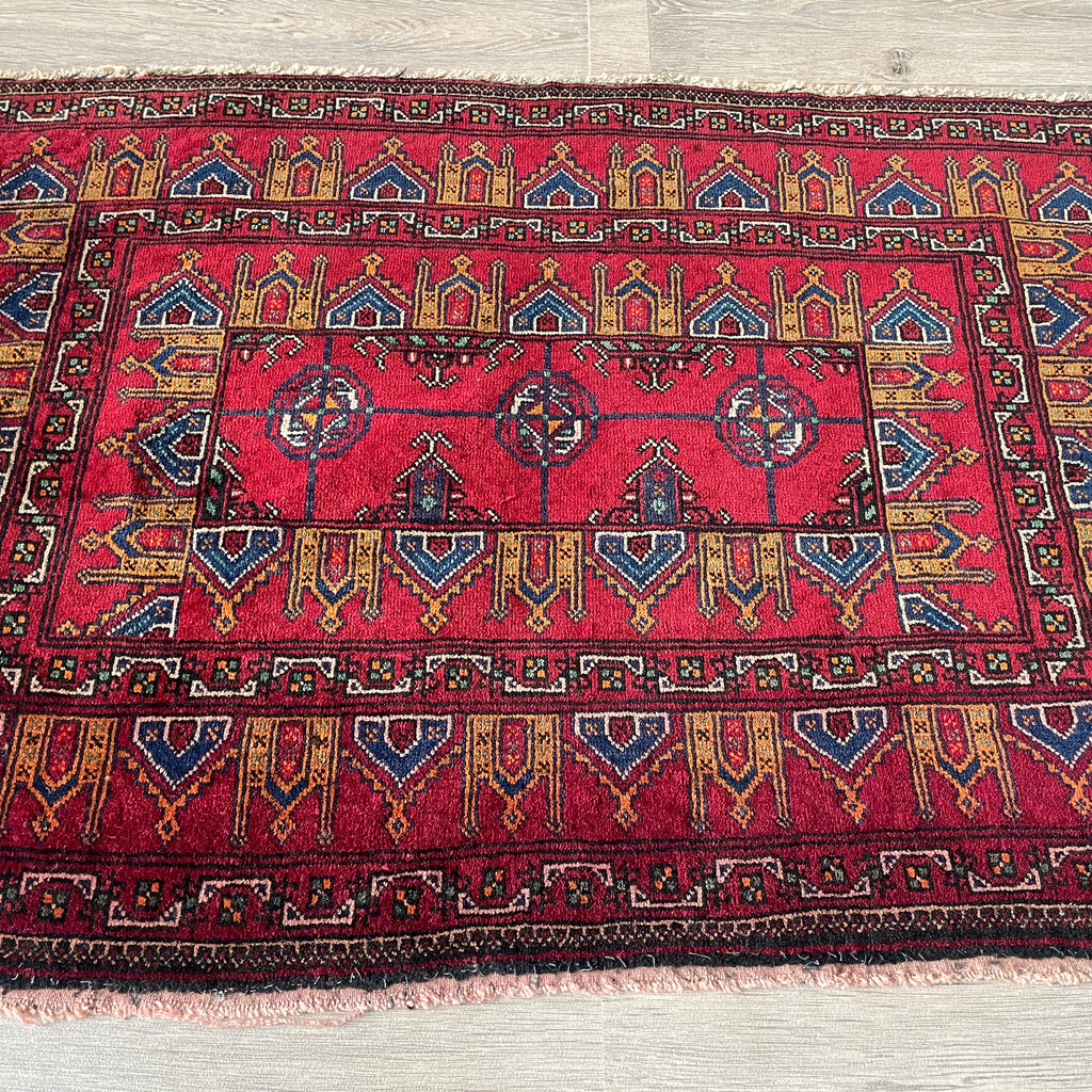 Vintage Afghan Baluch Rug c. 1980