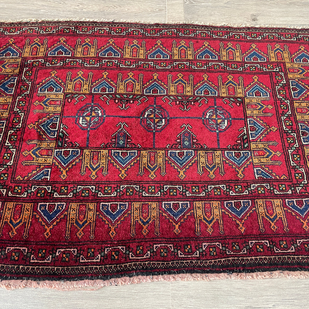 Vintage Afghan Baluch Rug c. 1980
