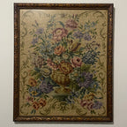 Old French Aubusson Needlepoint Wall Hanging c. 1970