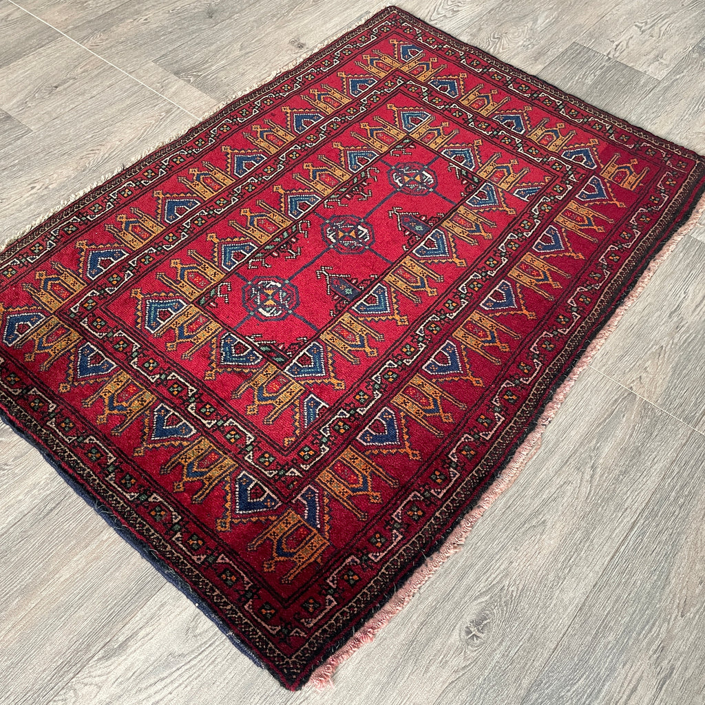 Vintage Afghan Baluch Rug c. 1980