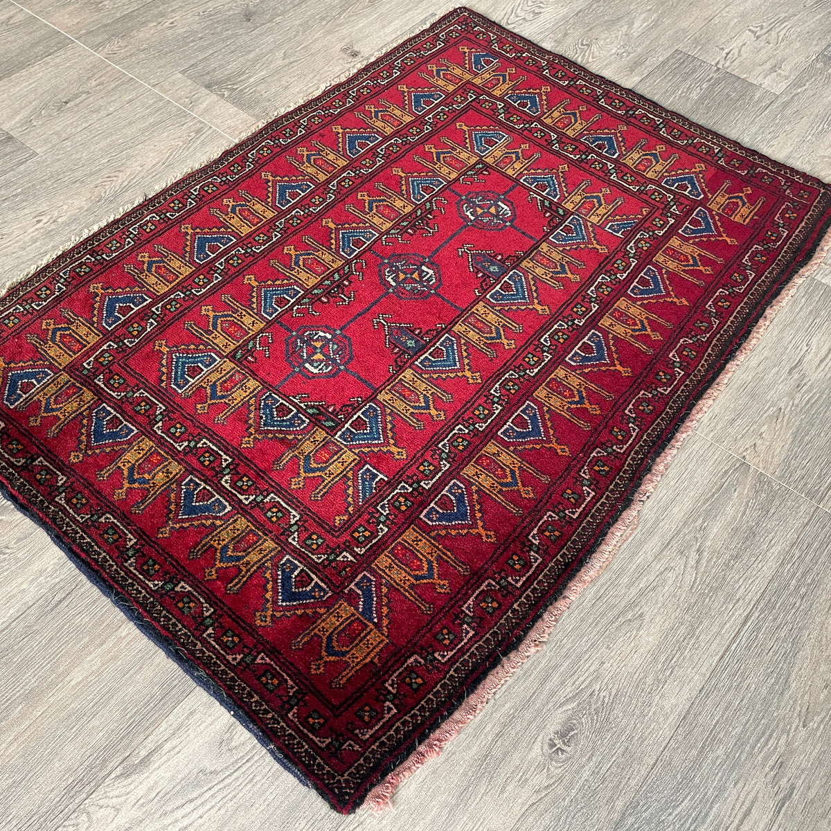 Vintage Afghan Baluch Rug c. 1980
