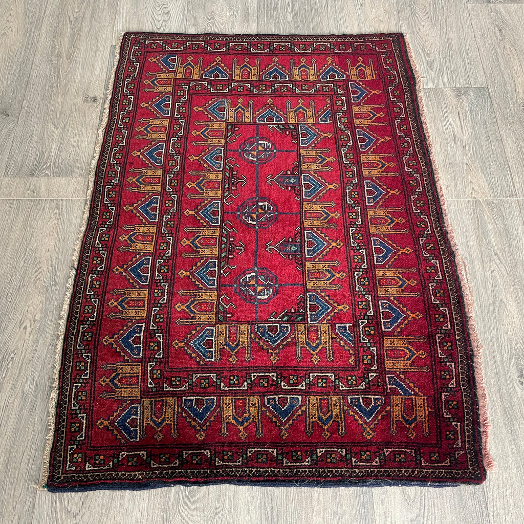 Vintage Afghan Baluch Rug c. 1980