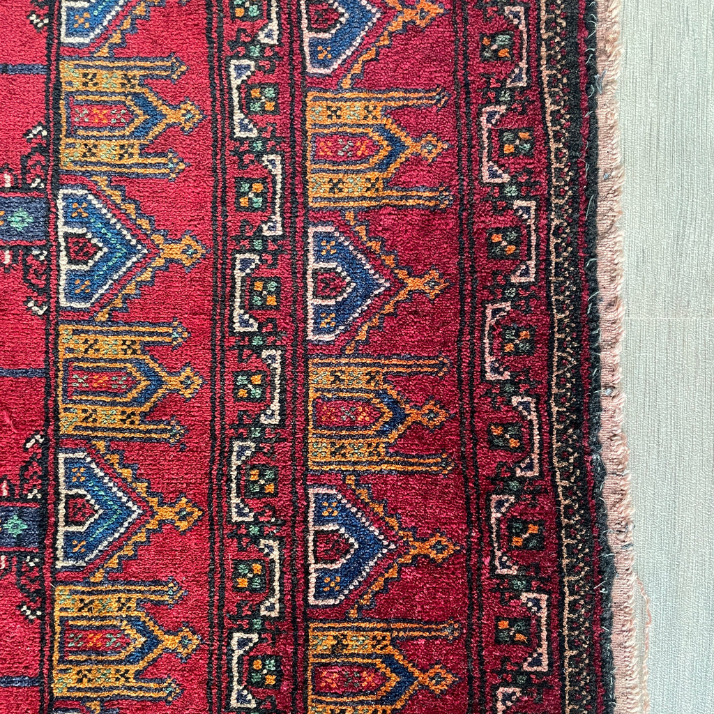 Vintage Afghan Baluch Rug c. 1980