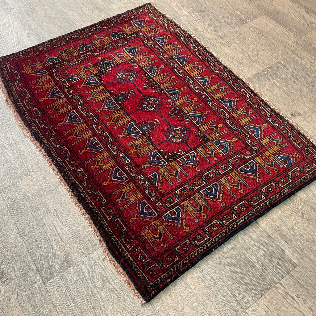 Vintage Afghan Baluch Rug c. 1980
