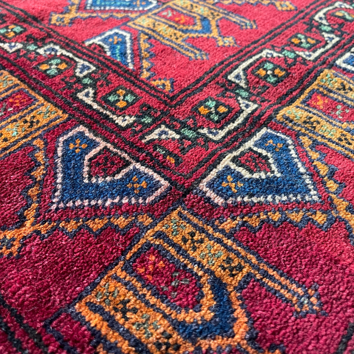 Vintage Afghan Baluch Rug c. 1980