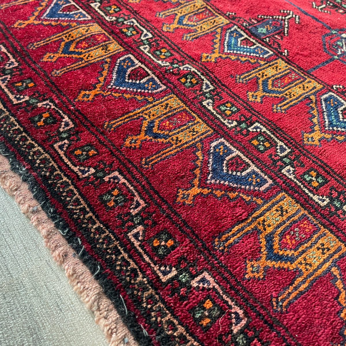 Vintage Afghan Baluch Rug c. 1980