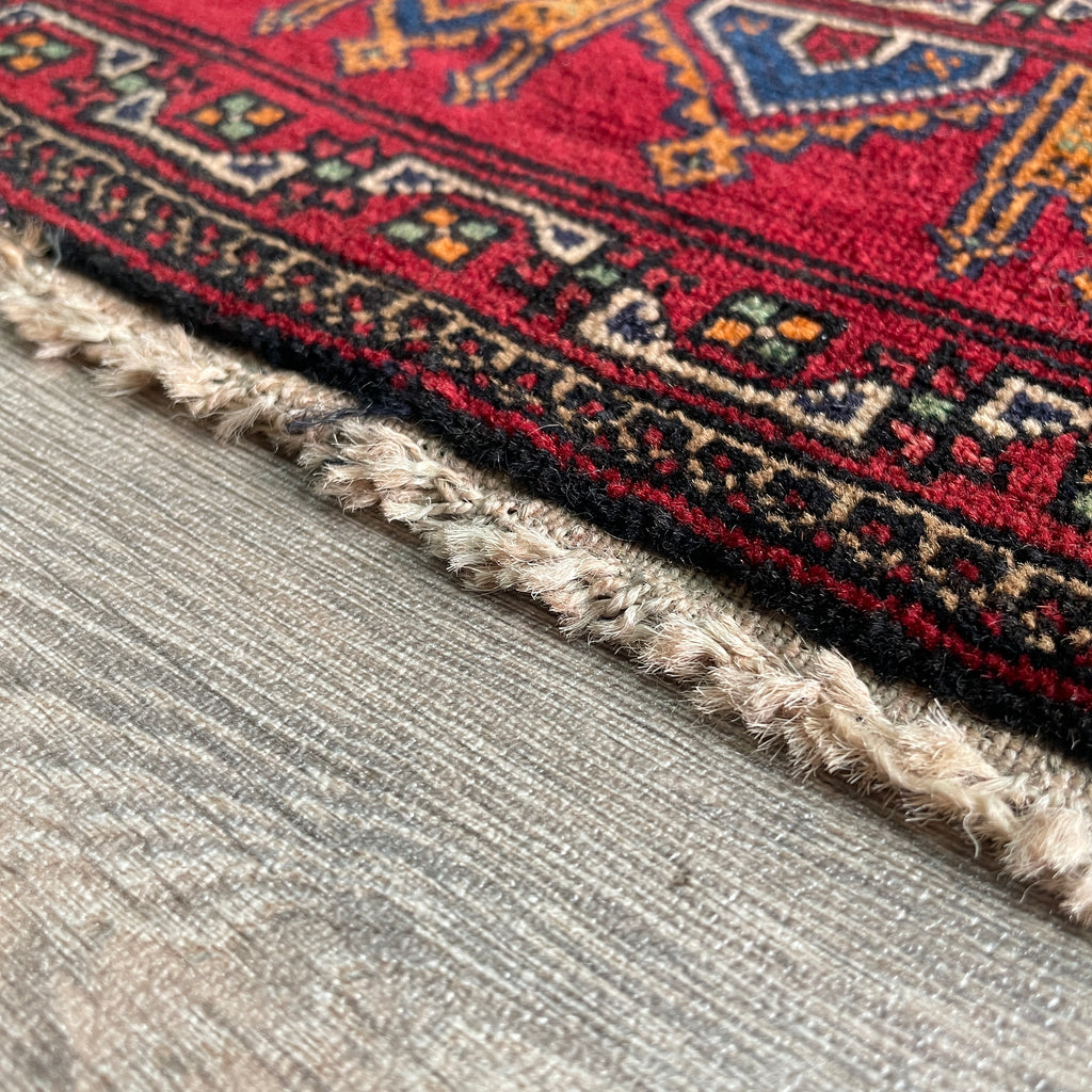 Vintage Afghan Baluch Rug c. 1980