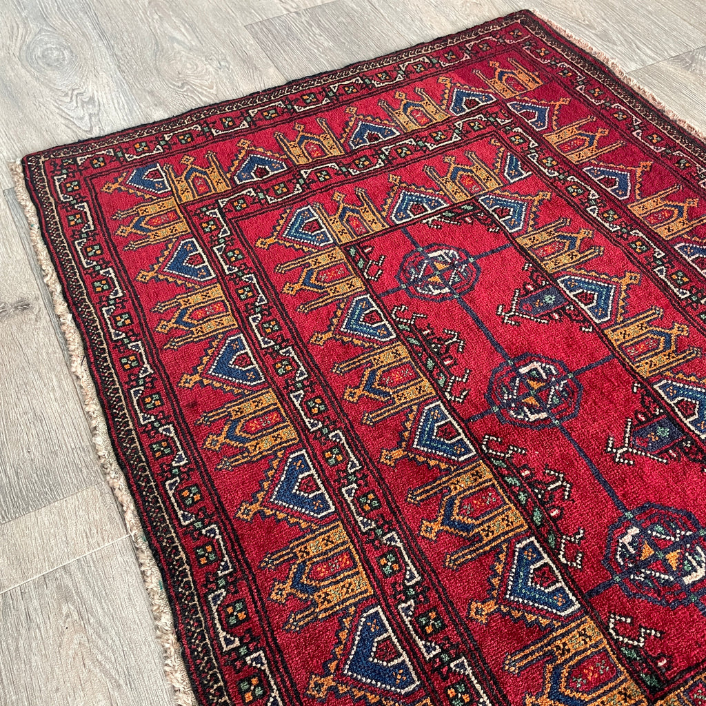 Vintage Afghan Baluch Rug c. 1980