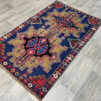 Vintage Afghan Herati Baluch Rug c. 1980