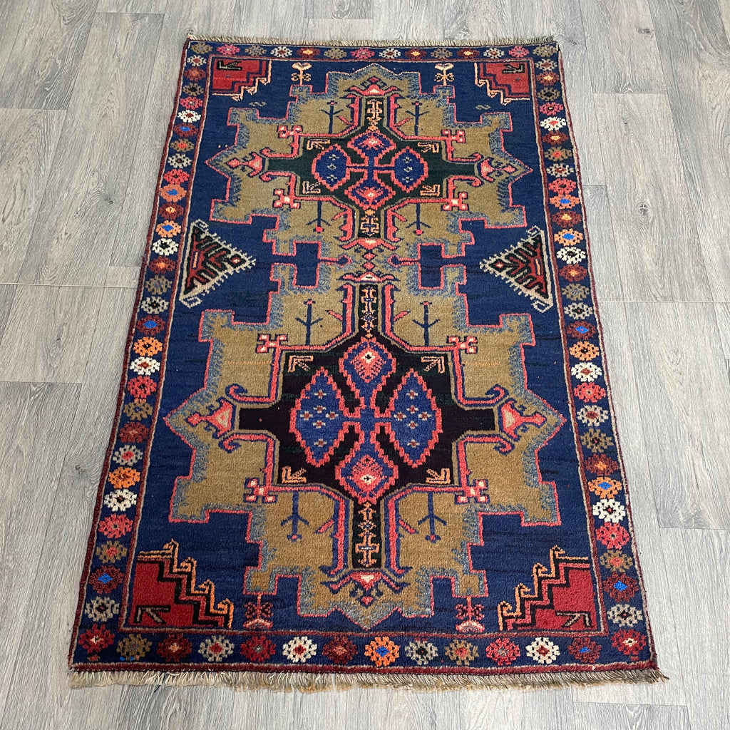 Vintage Afghan Herati Baluch Rug c. 1980