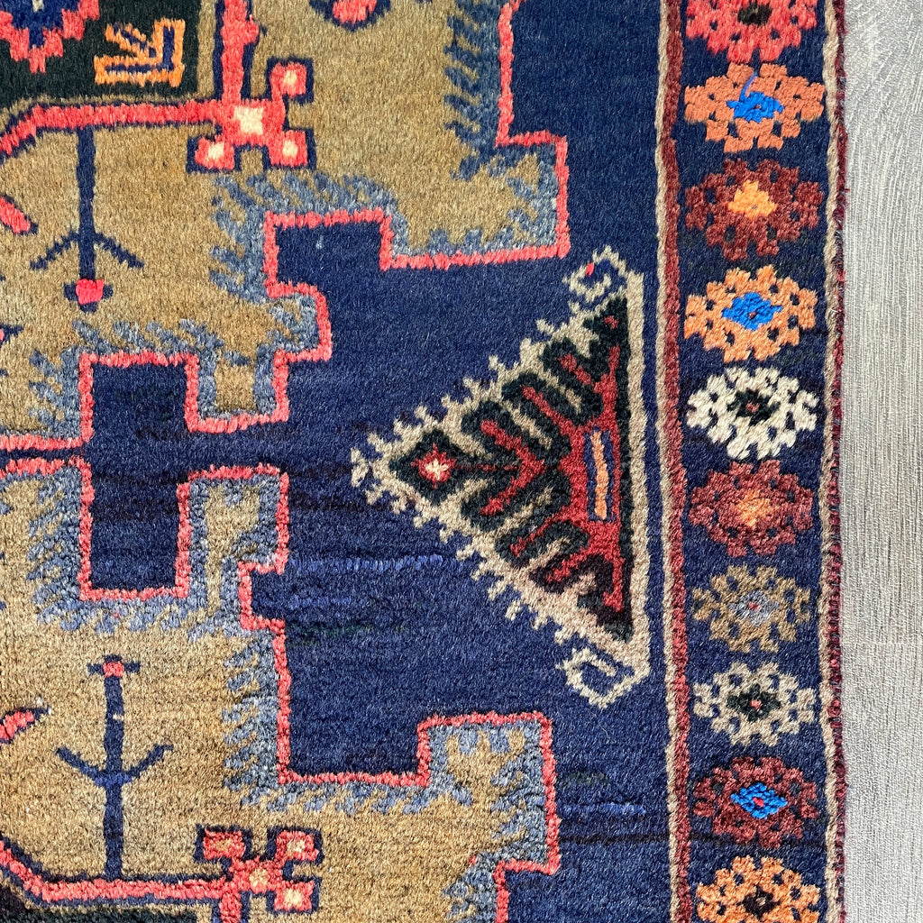 Vintage Afghan Herati Baluch Rug c. 1980