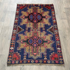 Vintage Afghan Herati Baluch Rug c. 1980