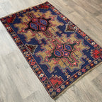 Vintage Afghan Herati Baluch Rug c. 1980
