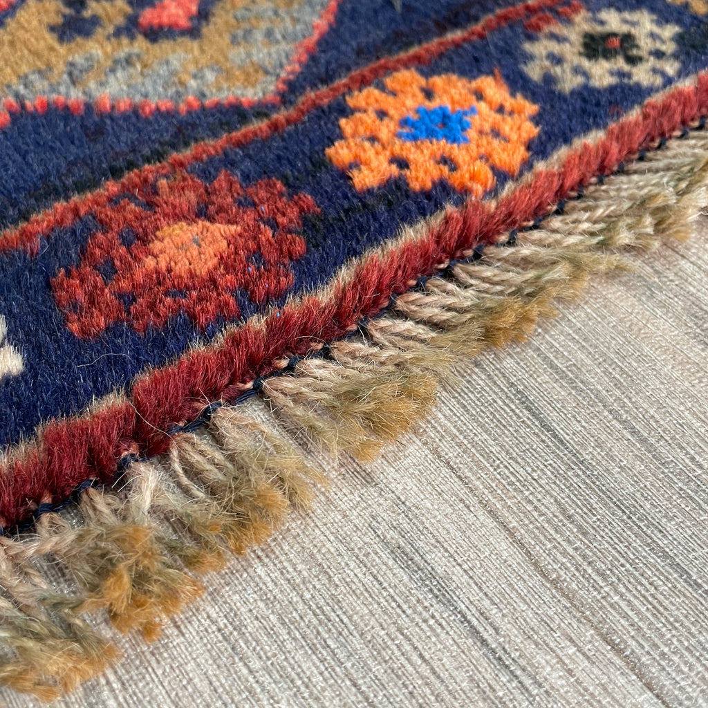 Vintage Afghan Herati Baluch Rug c. 1980