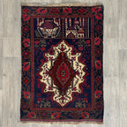 Vintage Afghan Baluch Rug c. 1980