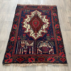 Vintage Afghan Baluch Rug c. 1980