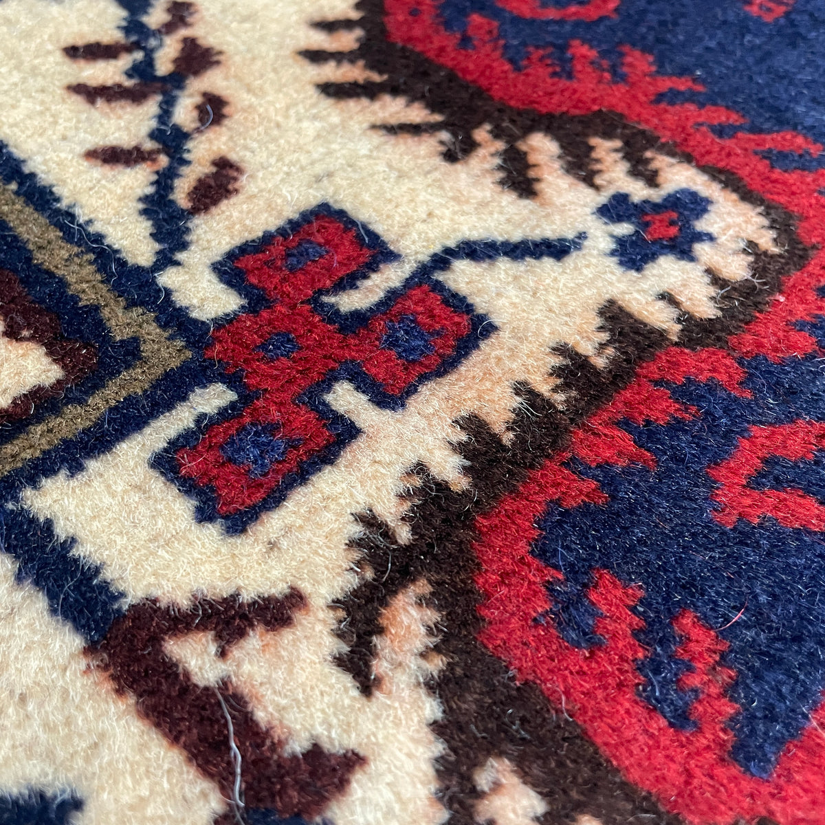 Vintage Afghan Baluch Rug c. 1980