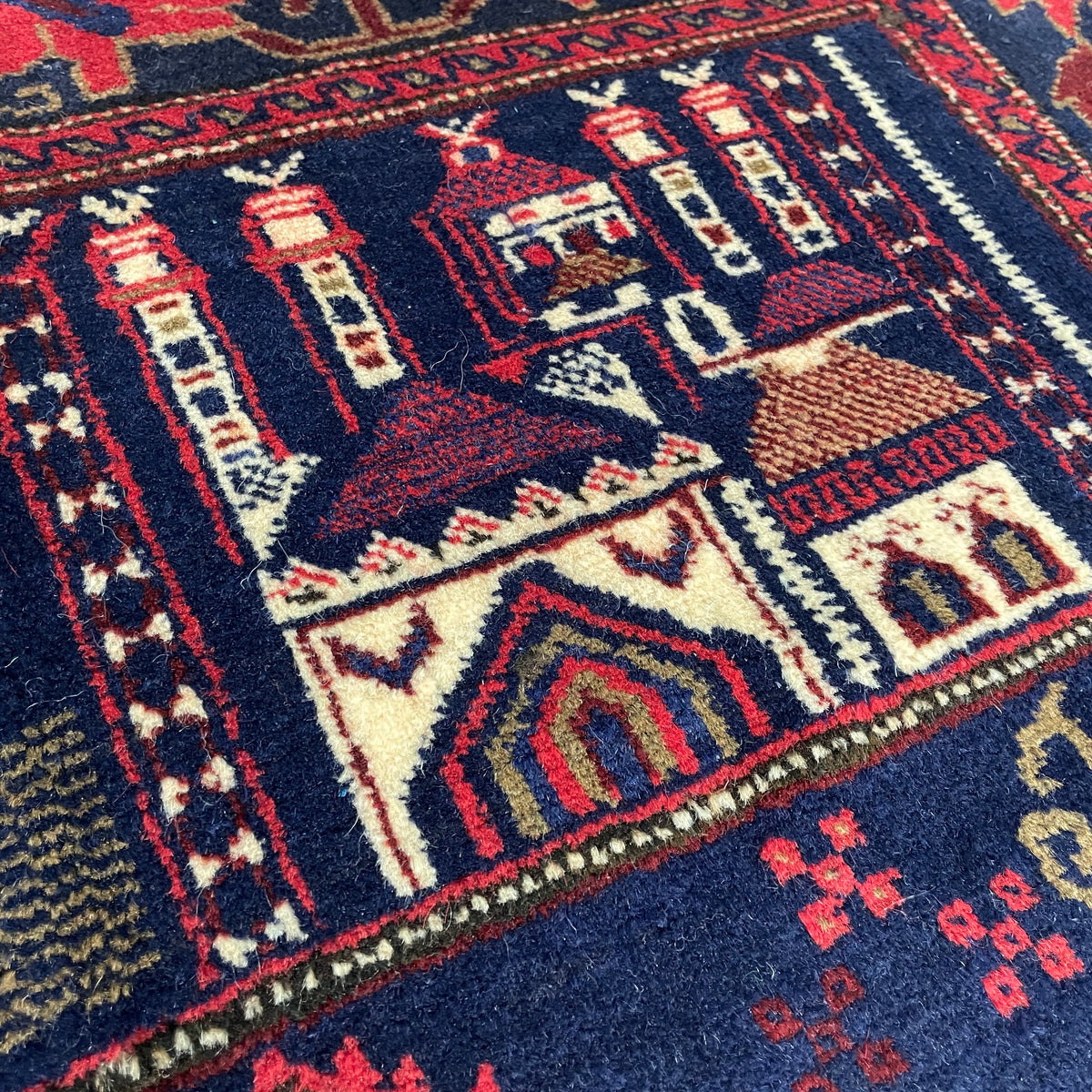 Vintage Afghan Baluch Rug c. 1980