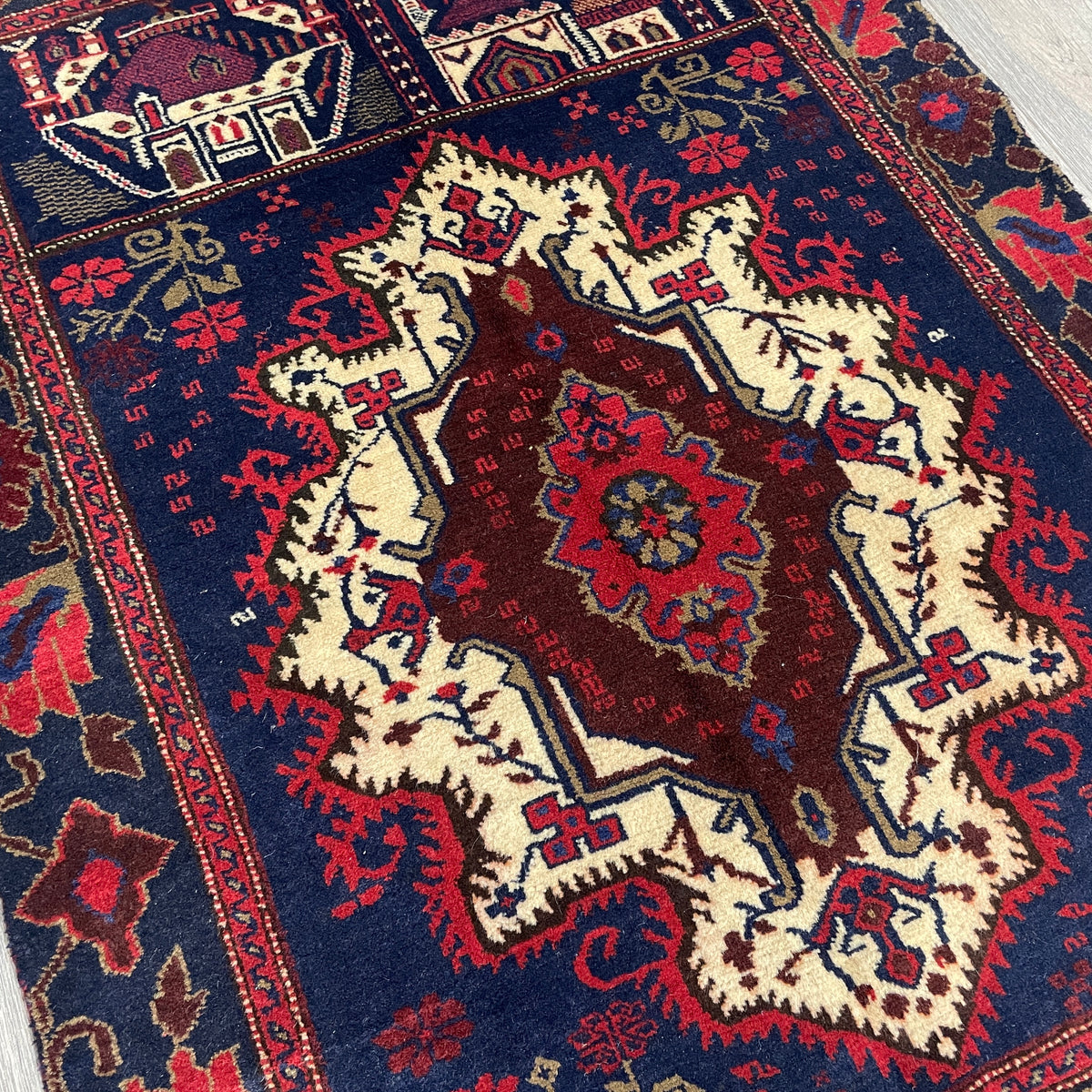 Vintage Afghan Baluch Rug c. 1980