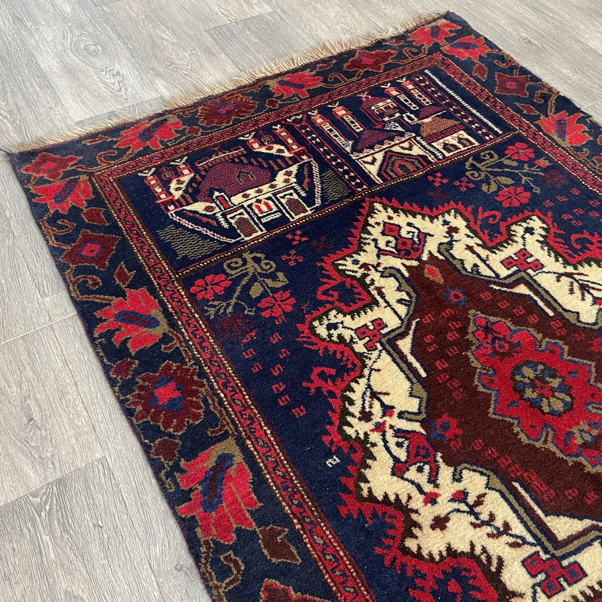 Vintage Afghan Baluch Rug c. 1980