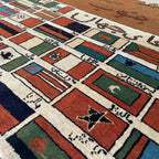 Old Afghan World Map rug c. 1970