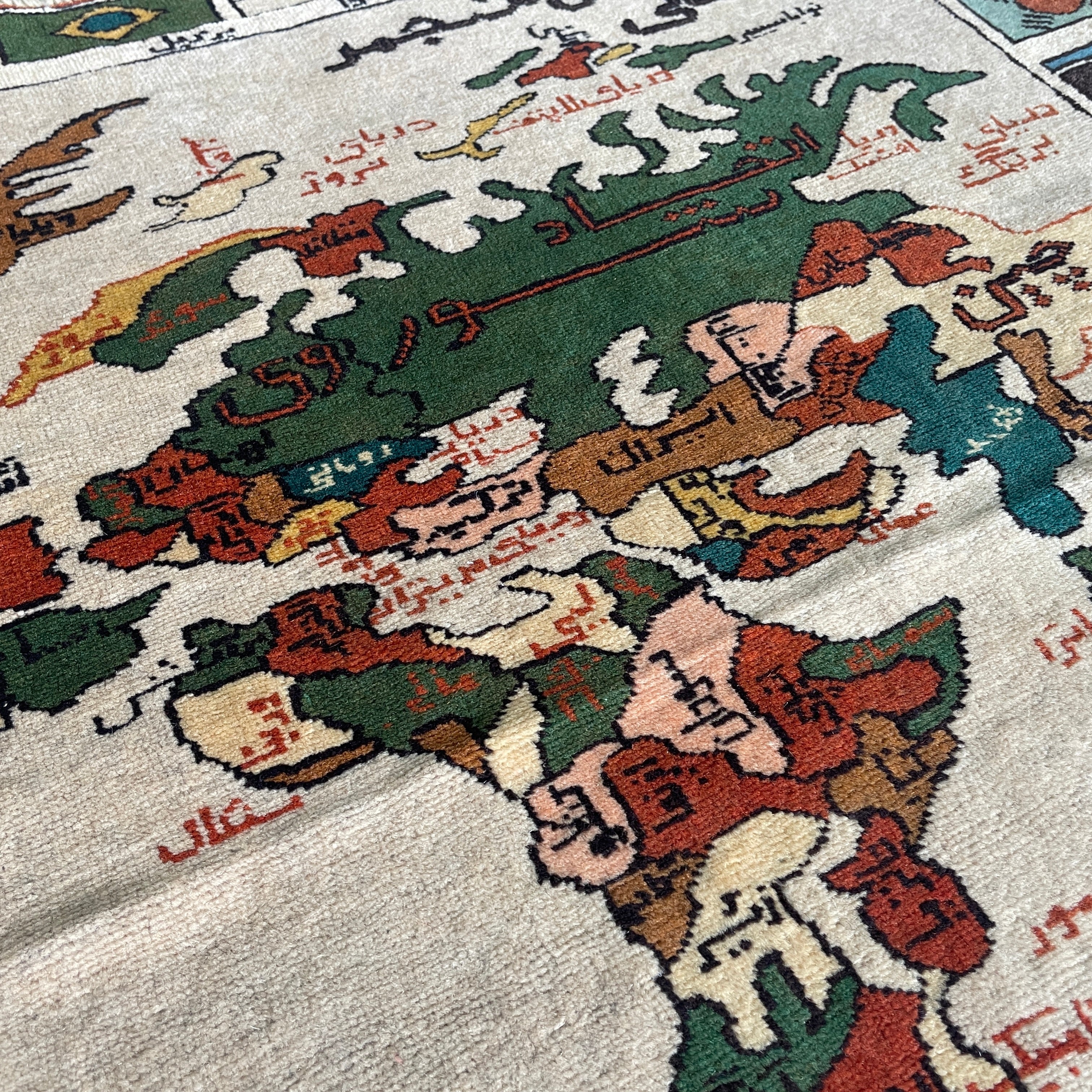 Old Afghan World Map rug c. 1970