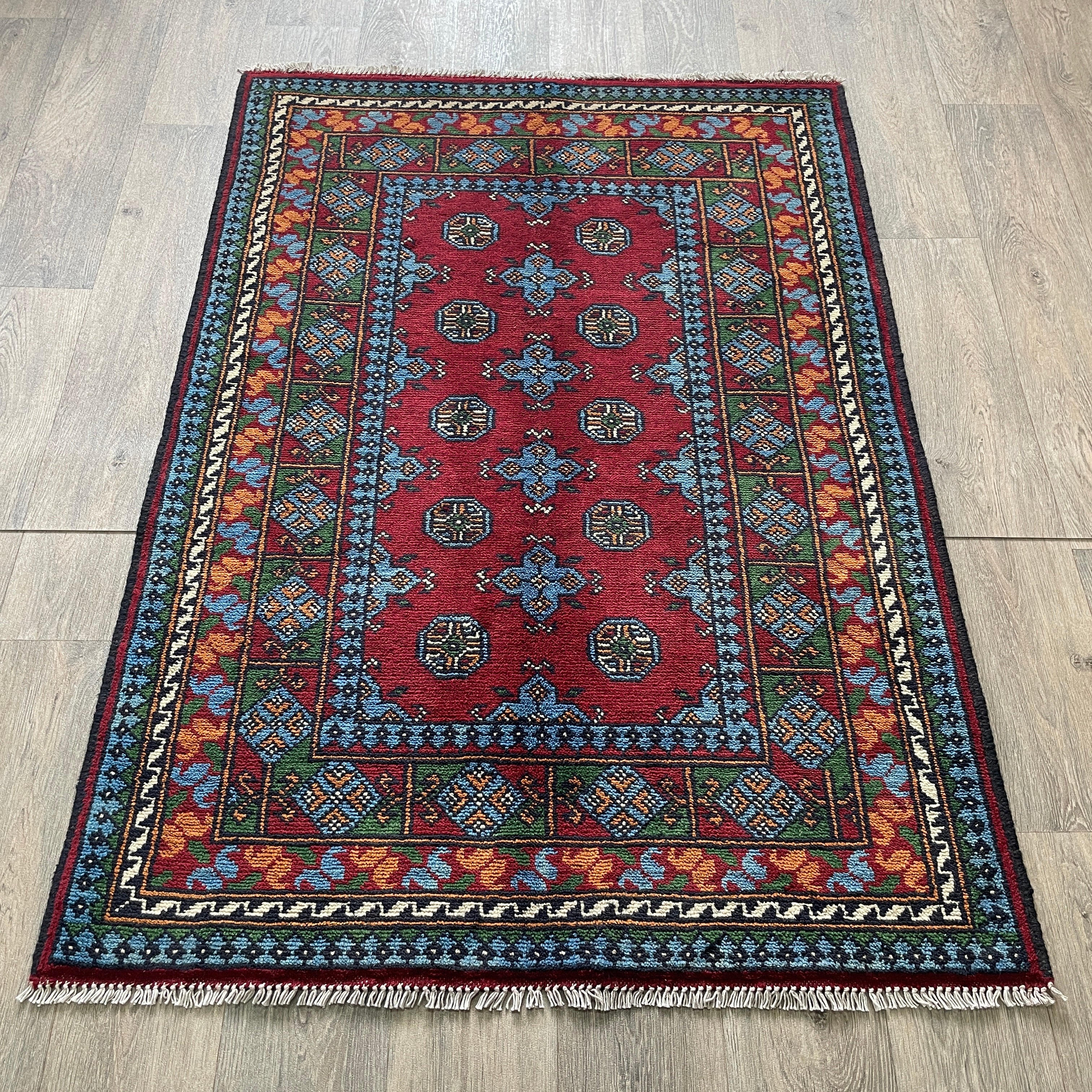 150 x 103 cm | Afghan Aqcha Rug - Khorasan Rugs