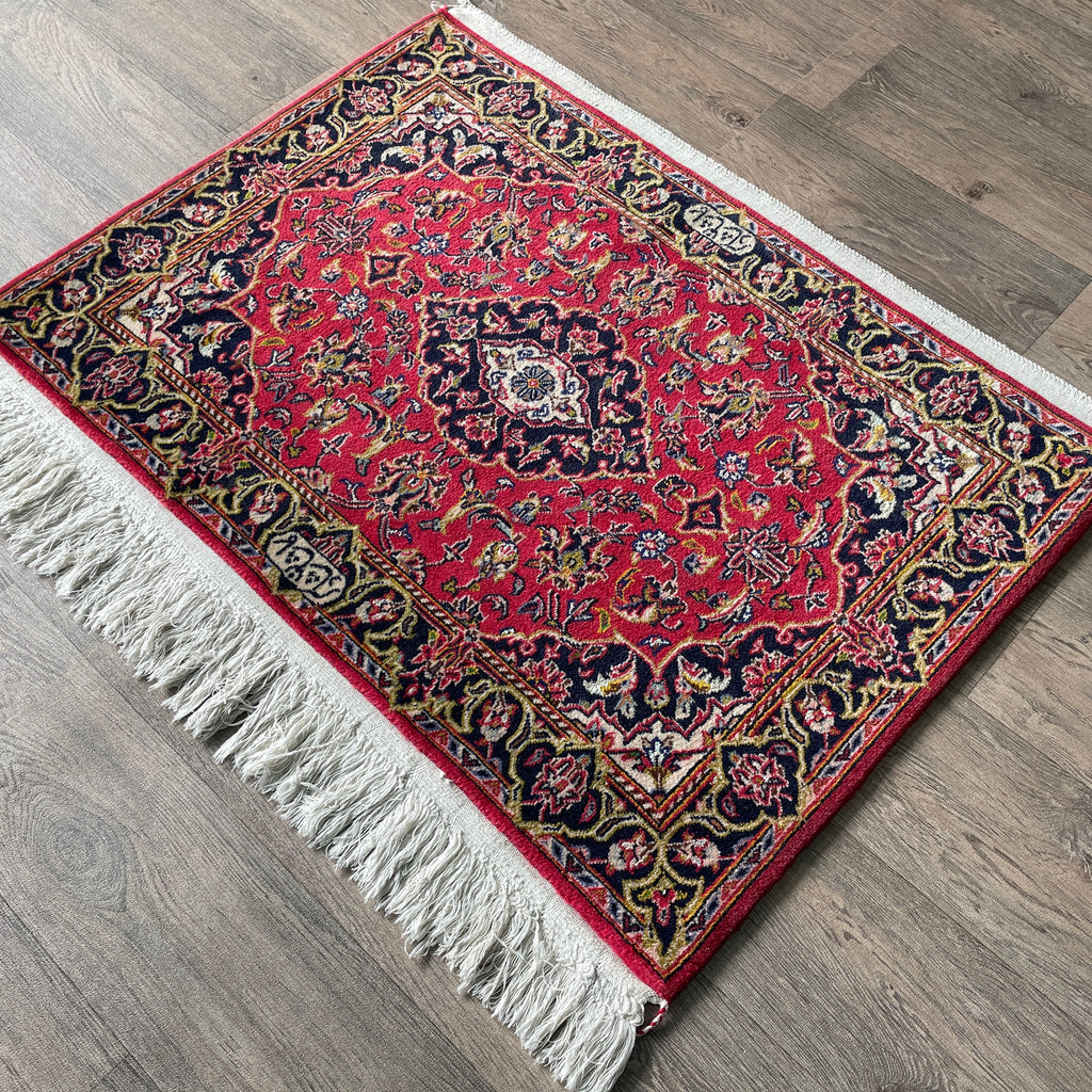 Vintage Persian Kashan Rug c. 1980 (Silk)