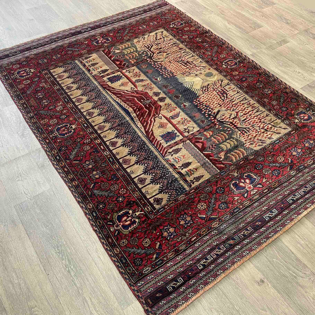 Old Afghan Fine Gabbeh Rug c. 1970