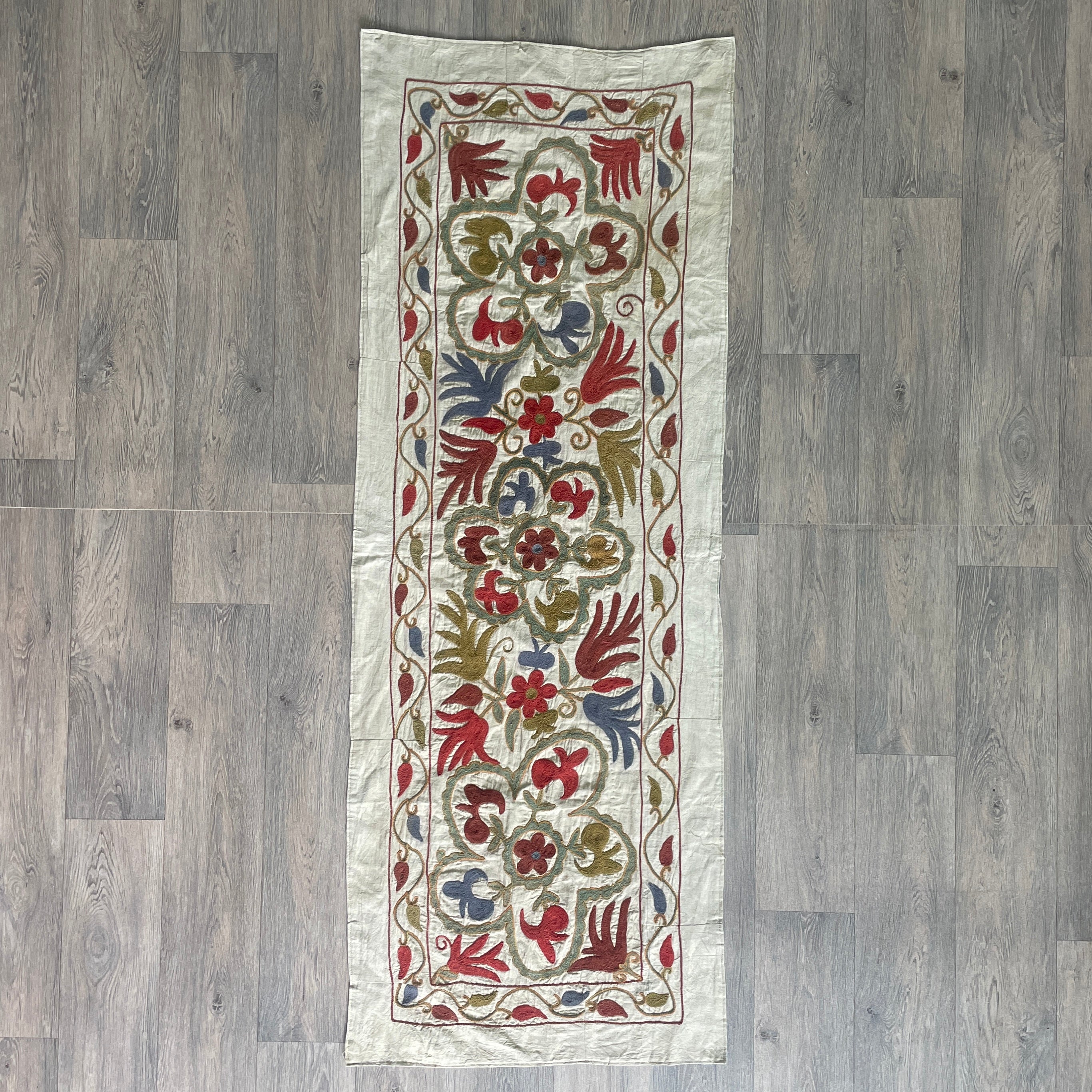 Afghan 'Sheberghan' Suzani Table Runner