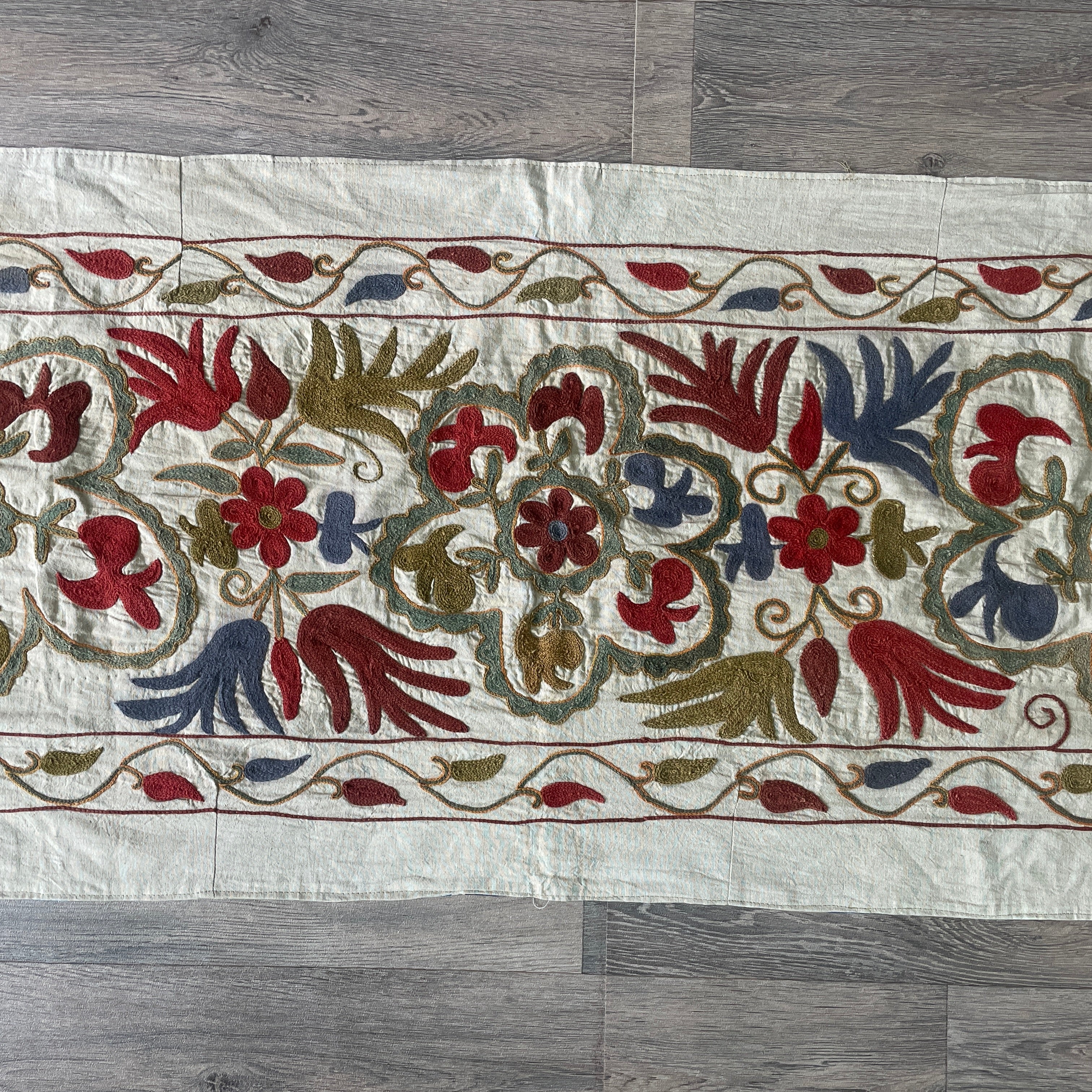Afghan 'Sheberghan' Suzani Table Runner