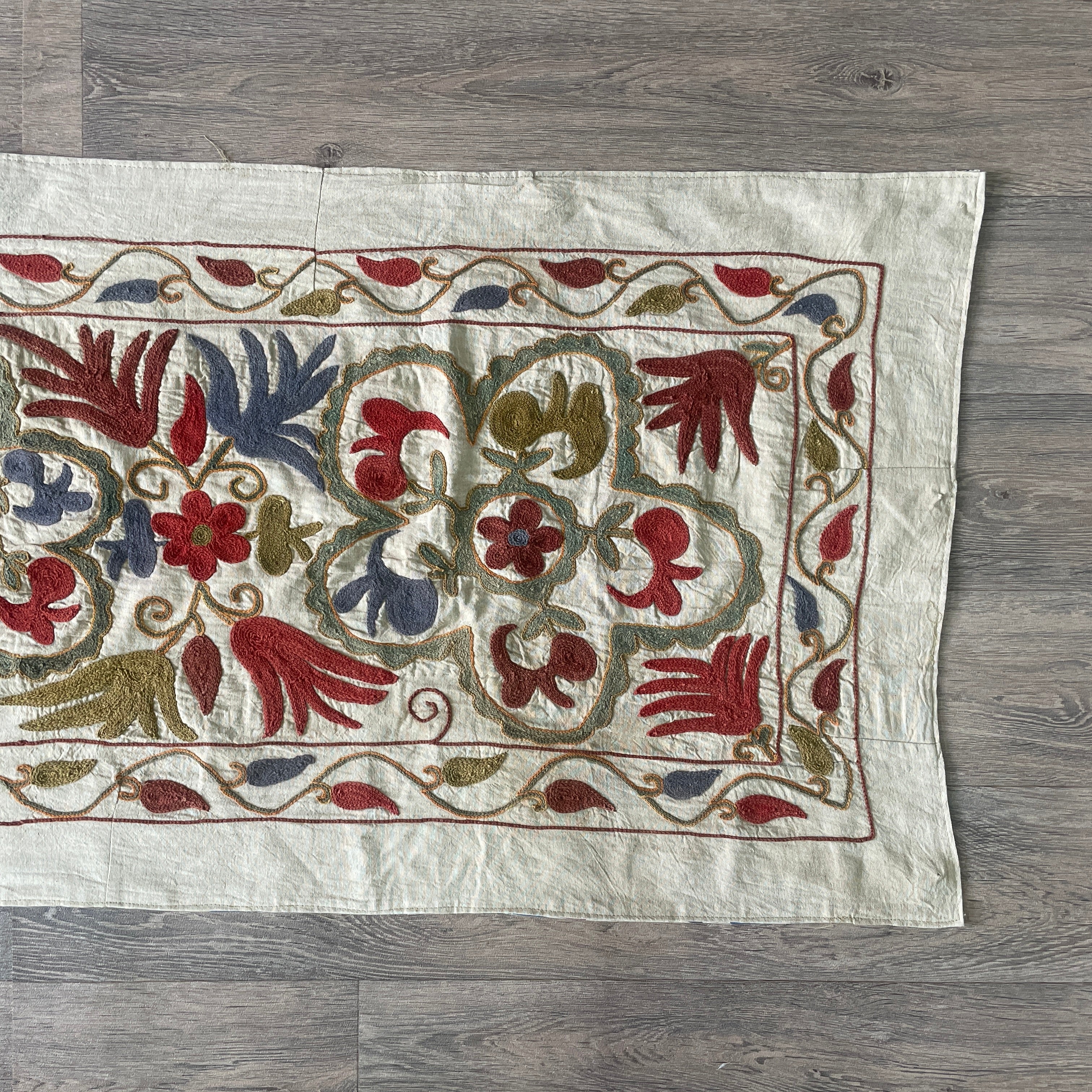 Afghan 'Sheberghan' Suzani Table Runner