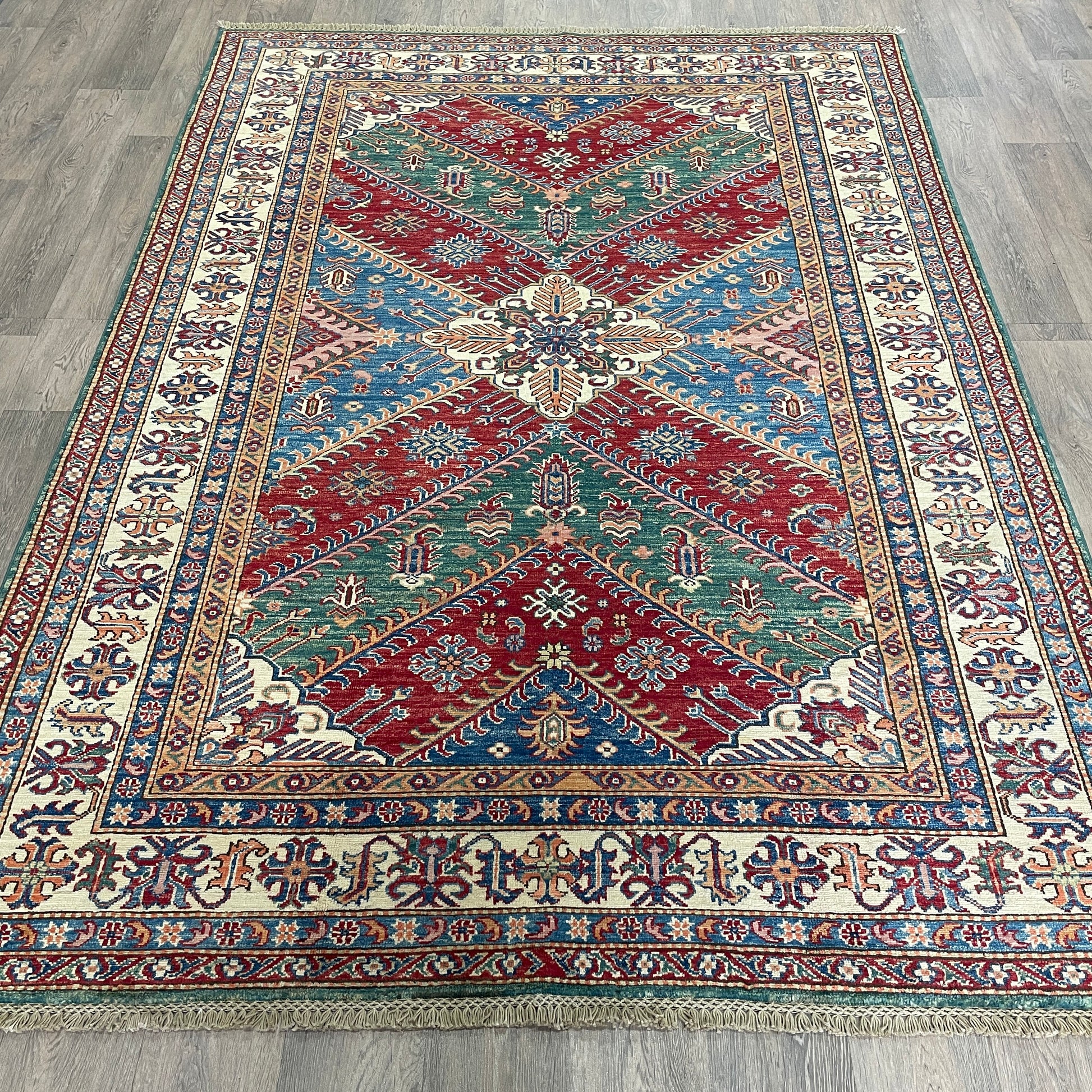 247 x 172 cm | Afghan Super Kazak Rug