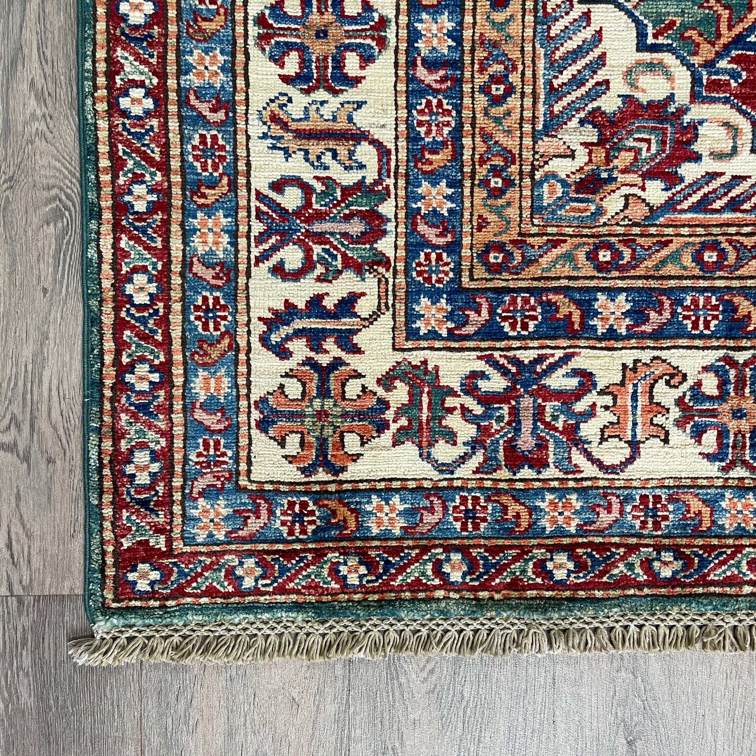 247 x 172 cm | Afghan Super Kazak Rug - Khorasan Rugs