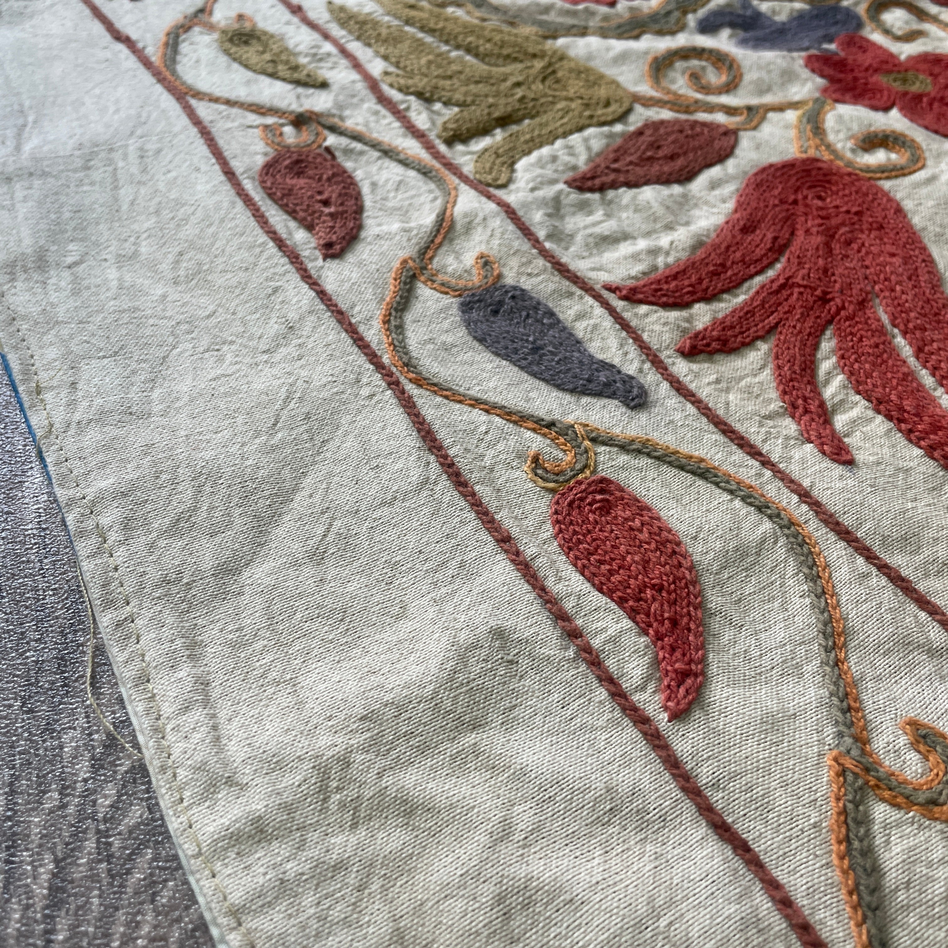 Afghan 'Sheberghan' Suzani Table Runner