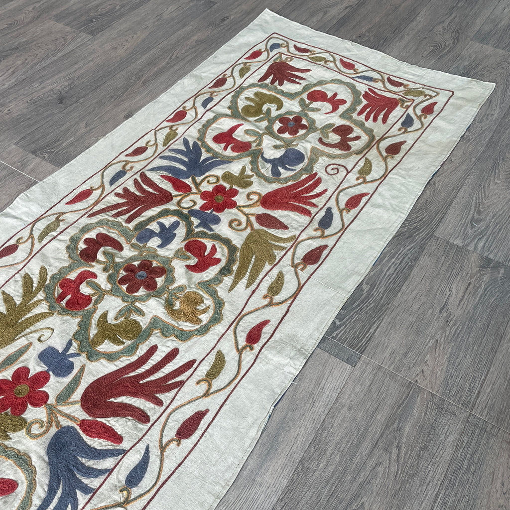 Afghan 'Sheberghan' Suzani Table Runner